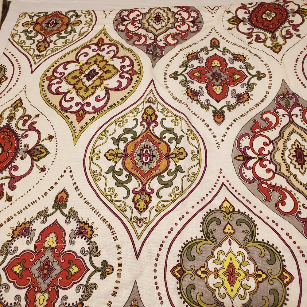 World Market Medallion Print Lined set of 2 Cotton Curtain Panels  80x48